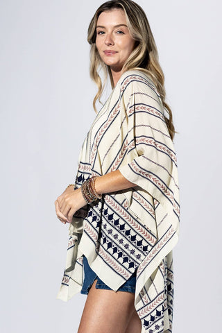 Indigo Geo Border Kimono