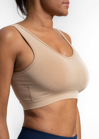 V-Neck Bra: TAN