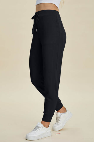 Basic Bae Full Size Air Scuba Drawstring High Waist Joggers - Just Believe Boutique