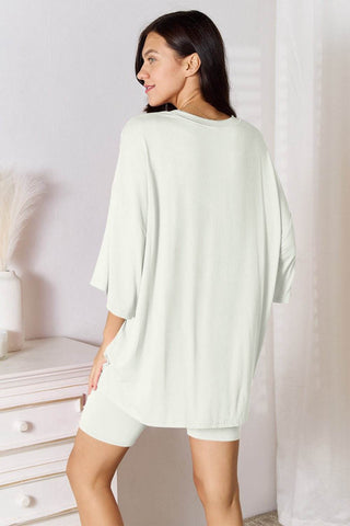 Basic Bae Full Size Soft Rayon Three-Quarter Sleeve Top and Shorts Set - Just Believe Boutique