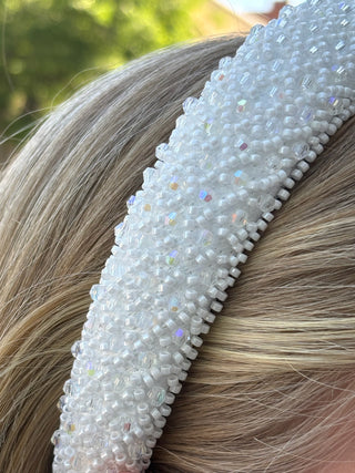 Beaded In Art Headband: White – lifestyle