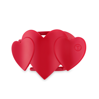 Red Heart to Heart flat hair clip with three overlapping hearts
