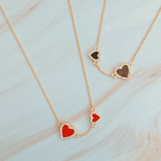 Double Hearts Necklace for Lovers