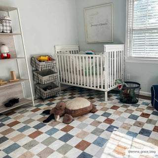 Hauteloom Alie Colorful Checkered Washable Rug