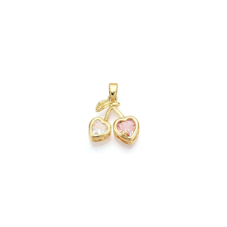 The Charm Bar Company - Gold Sweetheart Cherry Micro Pave Charm