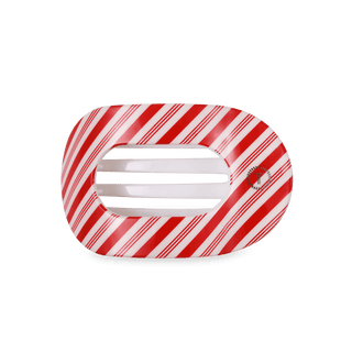 TELETIES - Flat Round Hair Clip | Medium | Candy Cane Crush