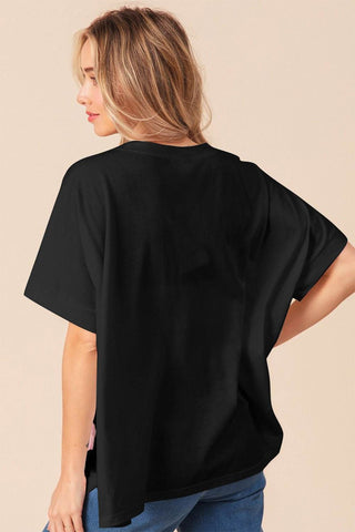 BiBi Sequin Bow Patch Short Sleeve T-Shirt - Just Believe Boutique