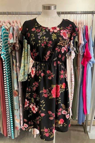 Blue Sage Fall Dress - Elegance by Chris & Carol Apparel Sage Floral / M Blue Sage Fall Dress - Elegance by Chris & Carol Apparel Sage Floral / M