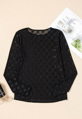 Bow Round Neck Long Sleeve Top - Just Believe Boutique