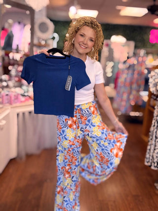Bright Tropical Print Palazzo - Just Believe Boutique