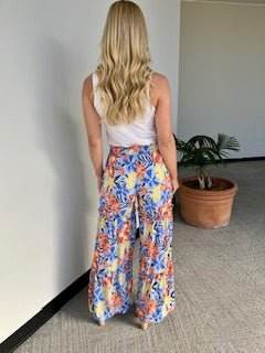 Bright Tropical Print Palazzo - Just Believe Boutique