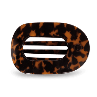 Brown Tortoise Flat Round Clip - Just Believe Boutique