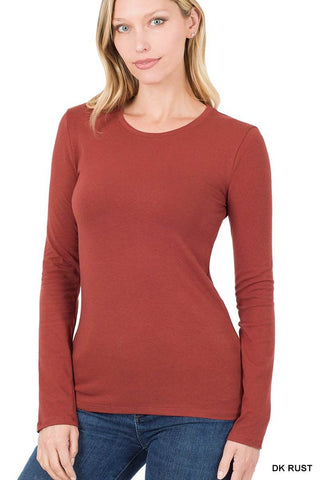 Brushed Microfiber Long Sleeve Tee - Just Believe Boutique