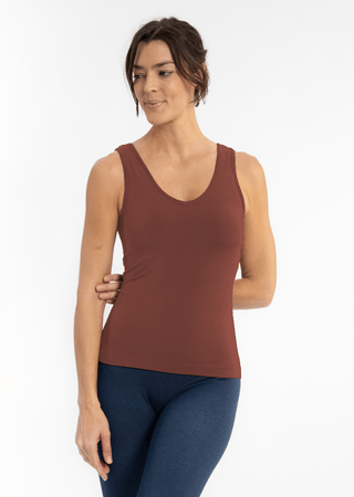 Built - In - Bra Tank: Cherry Cola - Just Believe Boutique