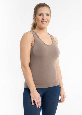 Built - In - Bra Tank: Cherry Cola - Just Believe Boutique