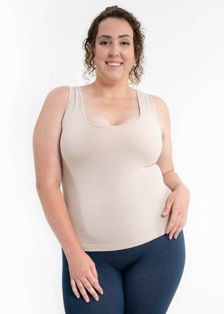 Built-In-Bra Tank - Curvy Fit: Toffee - Just Believe Boutique