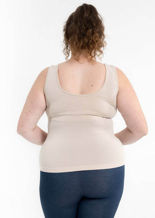Built-In-Bra Tank - Curvy Fit: Toffee - Just Believe Boutique