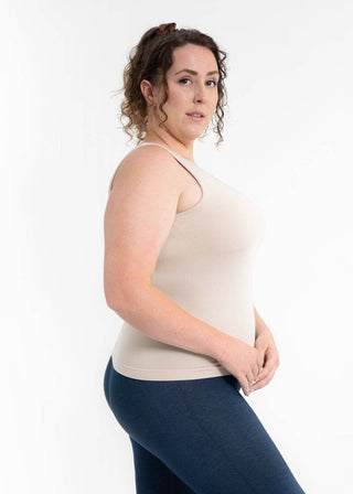 Built-In-Bra Tank - Curvy Fit: Toffee - Just Believe Boutique