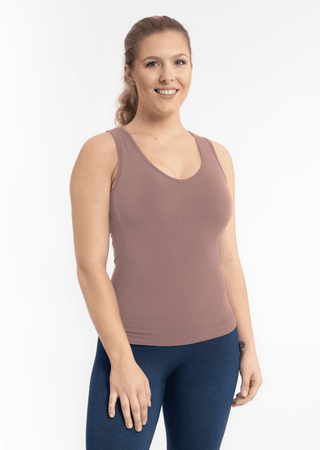 Built-In-Bra Tank: Mauve - Just Believe Boutique