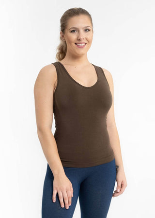 Built-In-Bra Tank: Olive - Just Believe Boutique
