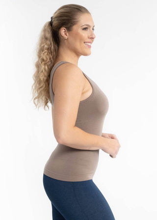 Built-In-Bra Tank: Toffee - Just Believe Boutique