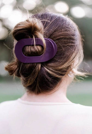 Burgundy Bliss Large Flat Round Hair Clip - Just Believe Boutique