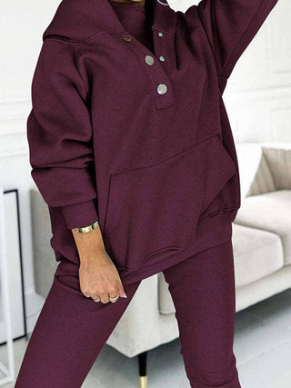 Buttoned Hoodie 3 Pc Set - Just Believe Boutique