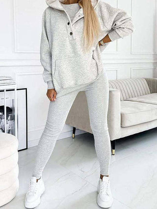 Buttoned Hoodie 3 Pc Set - Just Believe Boutique