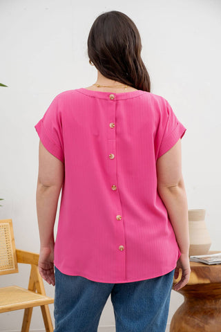 PLUS FLORAL EYELET LACE TOP: PINK