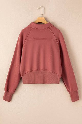 Reese Half Zip Thumbhole Sweatshirt: Gray / S