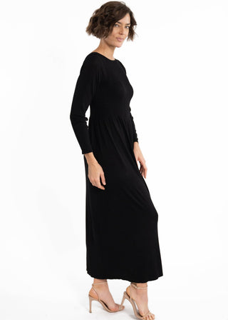 Long Sleeve Maxi Dress: Black