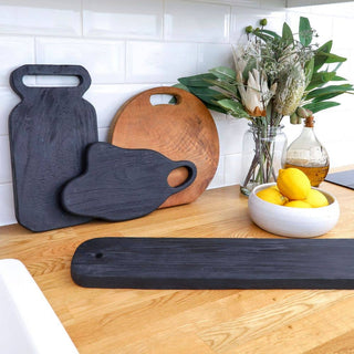Nordic Teak - Nordic Style Teak Charcoal Charcuterie/Cutting Board 24"