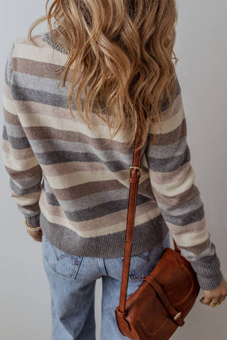 Robin Striped Sweater: Gray Stripe / S