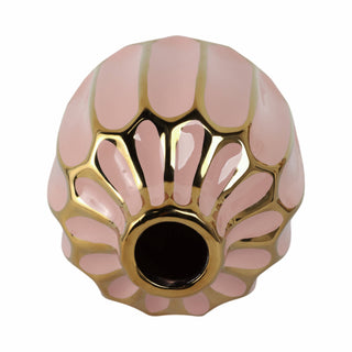 Sagebrook Home - Decorative Vase - Blush/Gold Ceramic Bud Abstract Modern,8in