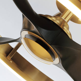 Brio Lighting - Ceiling Fan Modern LED BreezeLite 27" Copper Mount Caged
