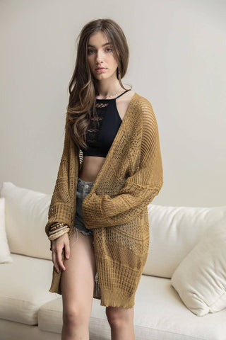 Knit Cardigan Rust