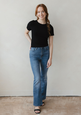 ELIETIAN - Short Sleeve Waist Length Top