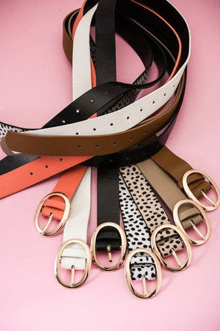 CLASSIC OVAL BUCKLE LEATHER BELT | 40BT609