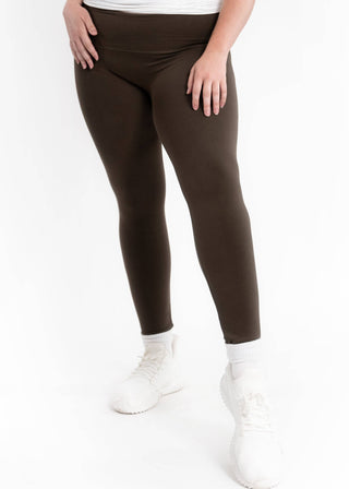 Fleece Lined Leggings - Curvy Fit: Charcoal