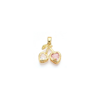 The Charm Bar Company - Gold Sweetheart Cherry Micro Pave Charm