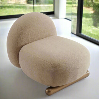 Statements by J - Pasha Shearling Latte Lounge Chair, Cozy Accent Chair