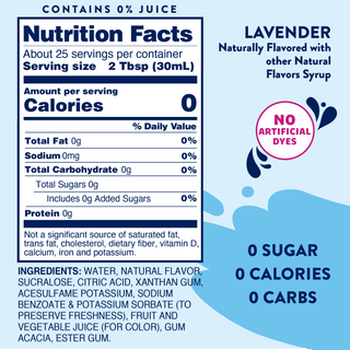 Jordan's Skinny Mixes - Sugar Free Lavender Syrup