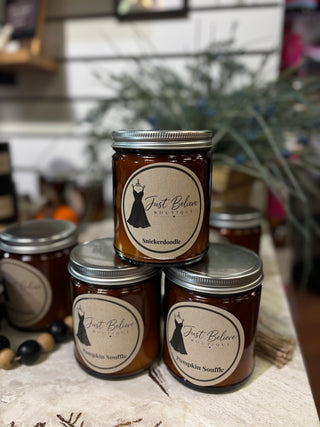 Just Believe Boutique Handmade Premium Soy Candle – Snickerdoodle – product only