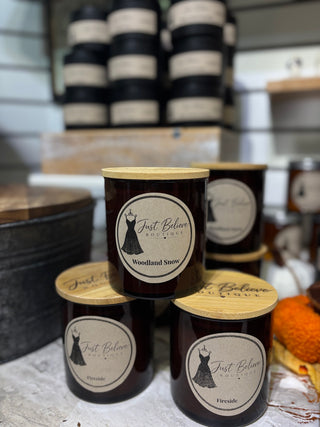Just Believe Boutique Handmade Premium Soy Candle – Woodland Snow – product only