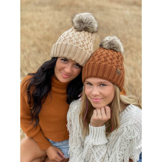 C.C. Beanie -Stitch Fur Pom CC Beanie - Just Believe Boutique