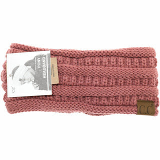 C.C. Ponytail Headband Solid Ribbed beanie
