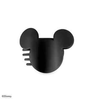 Mickey-shaped flat hair clip, black with three-prong comb backing