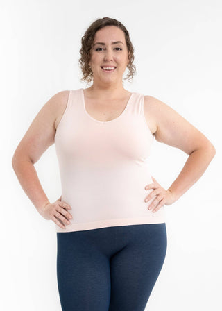 Built-In-Bra Tank - Curvy Fit: Toffee