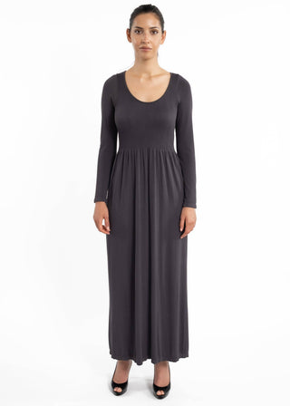 Long Sleeve Maxi Dress: Black