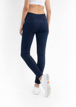 High Waist Crossover Leggings: STONE GREY DENIM